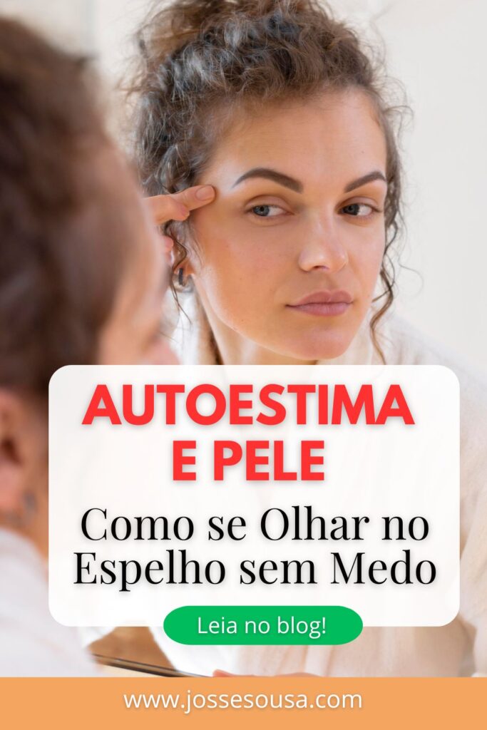 Imagem de mulher olhando no espelho, 
