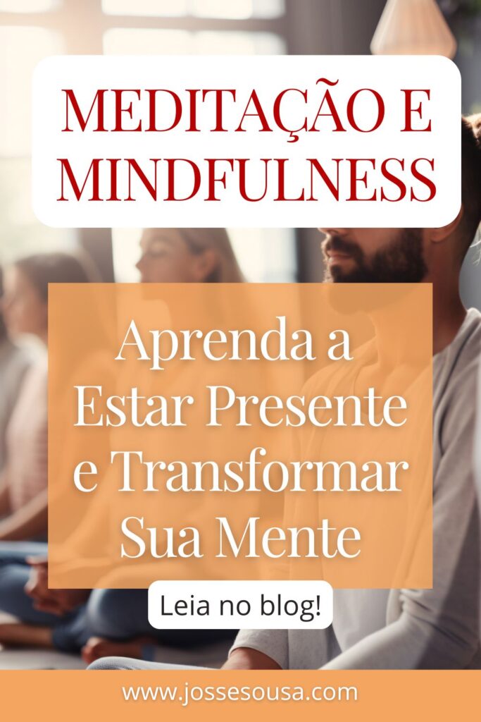 Imagem com pessoas sentadas meditando e frases informando de meditação