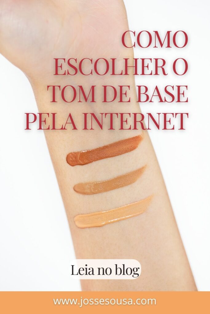 como escolher o tom de base pela internet, imagem com paleta de cores no braço de base