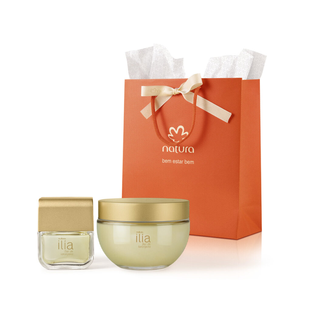 perfume ilia natura + pote de creme corporal e sacola de presente!