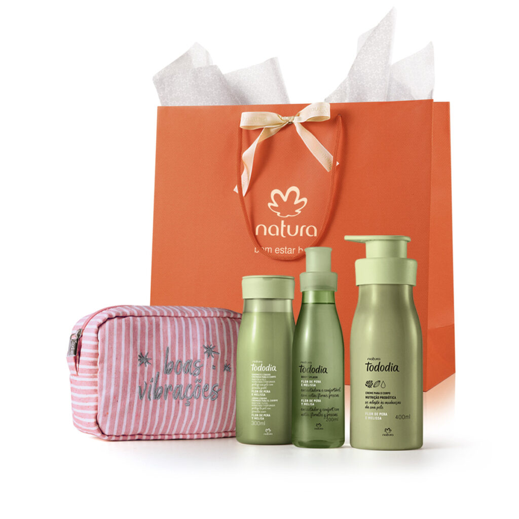 kit tododia flor pera e melissa e nécessaire,
