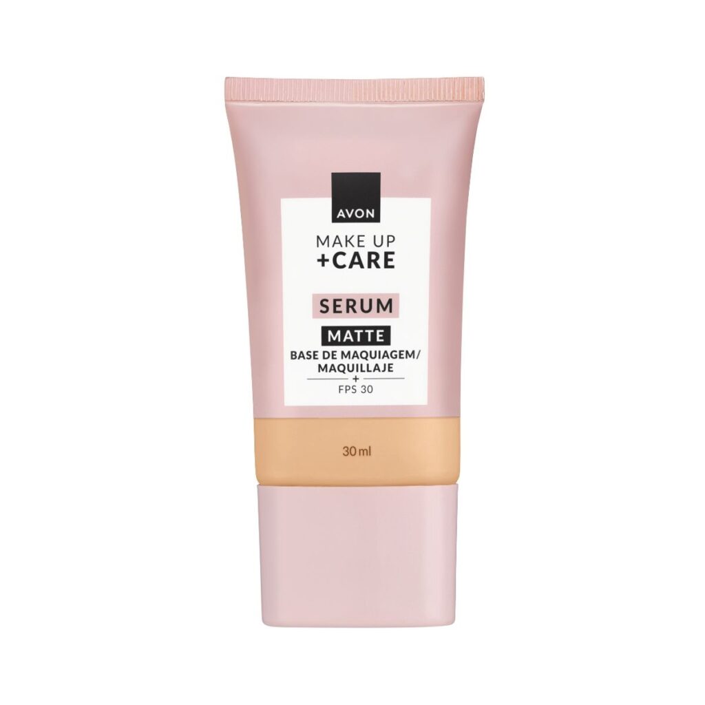 Frasco Tratamake Avon Makeup+Care Base Sérum Matte FPS 30