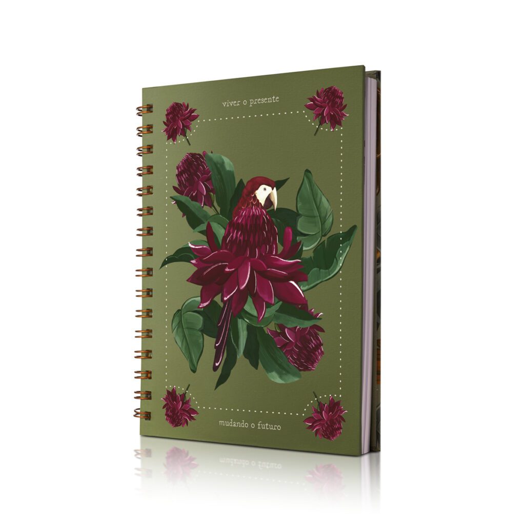 caderno ou agenda estampado