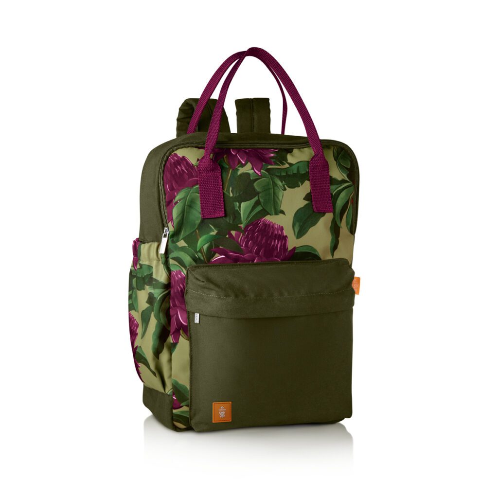 mochila e bolsa Natura estampada