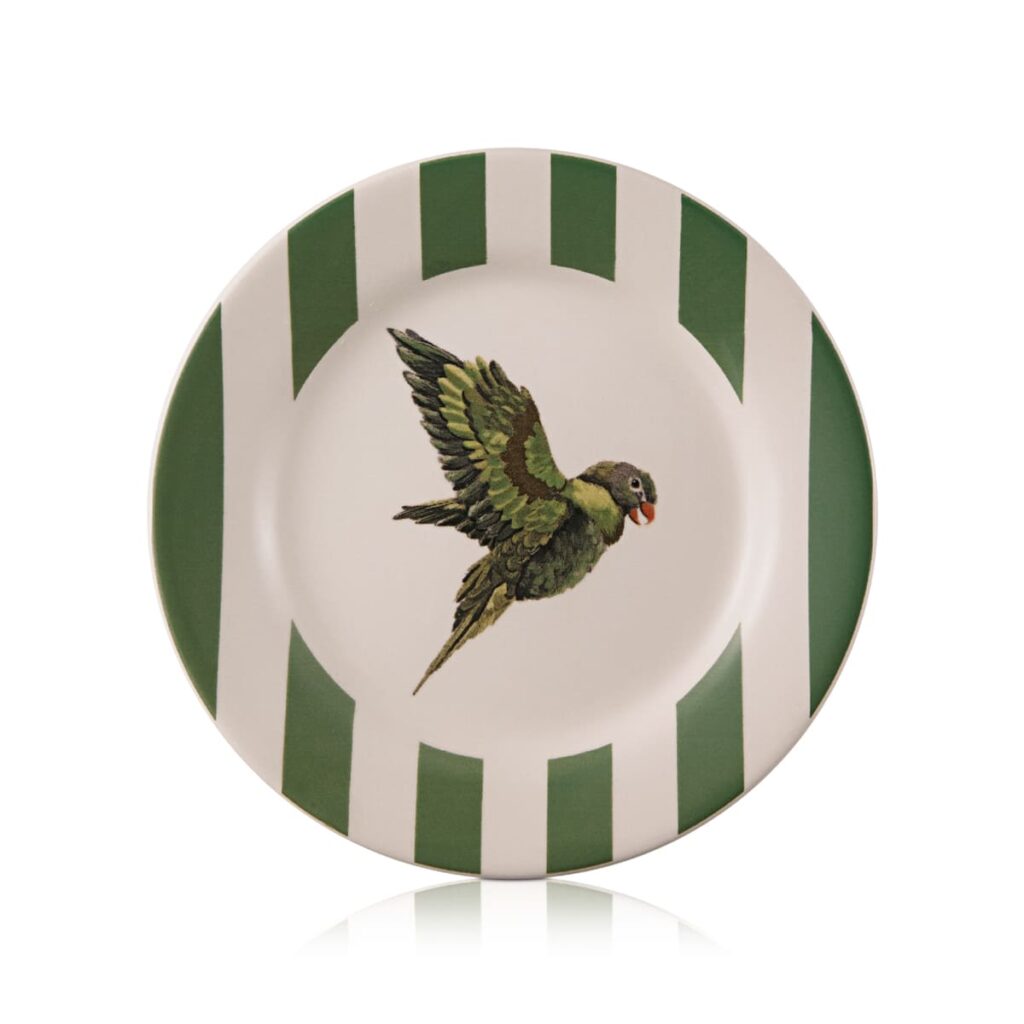 prato de sobremesa de porcelana estampado