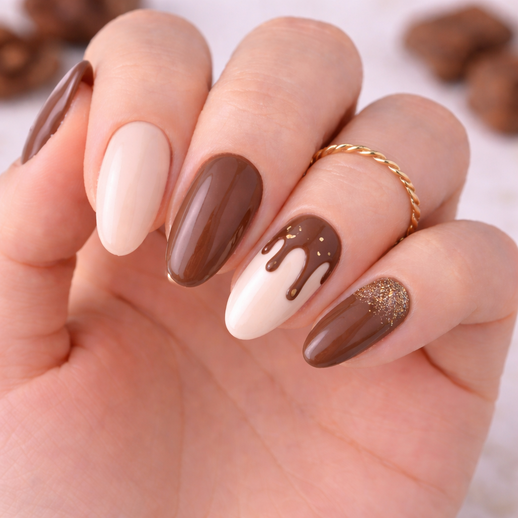 Unhas Chocolate com Toque Sofisticado