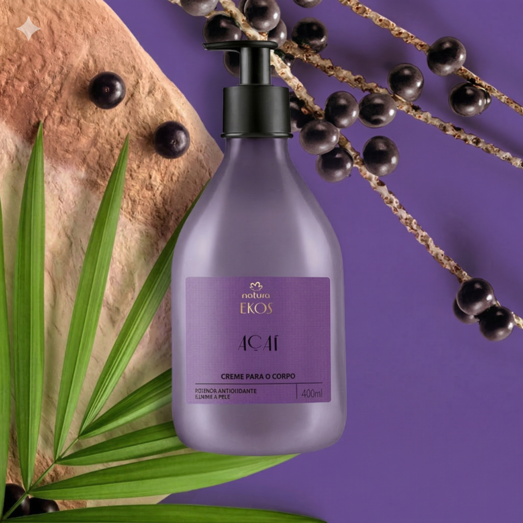 um frasco de creme da ekos de Açai
